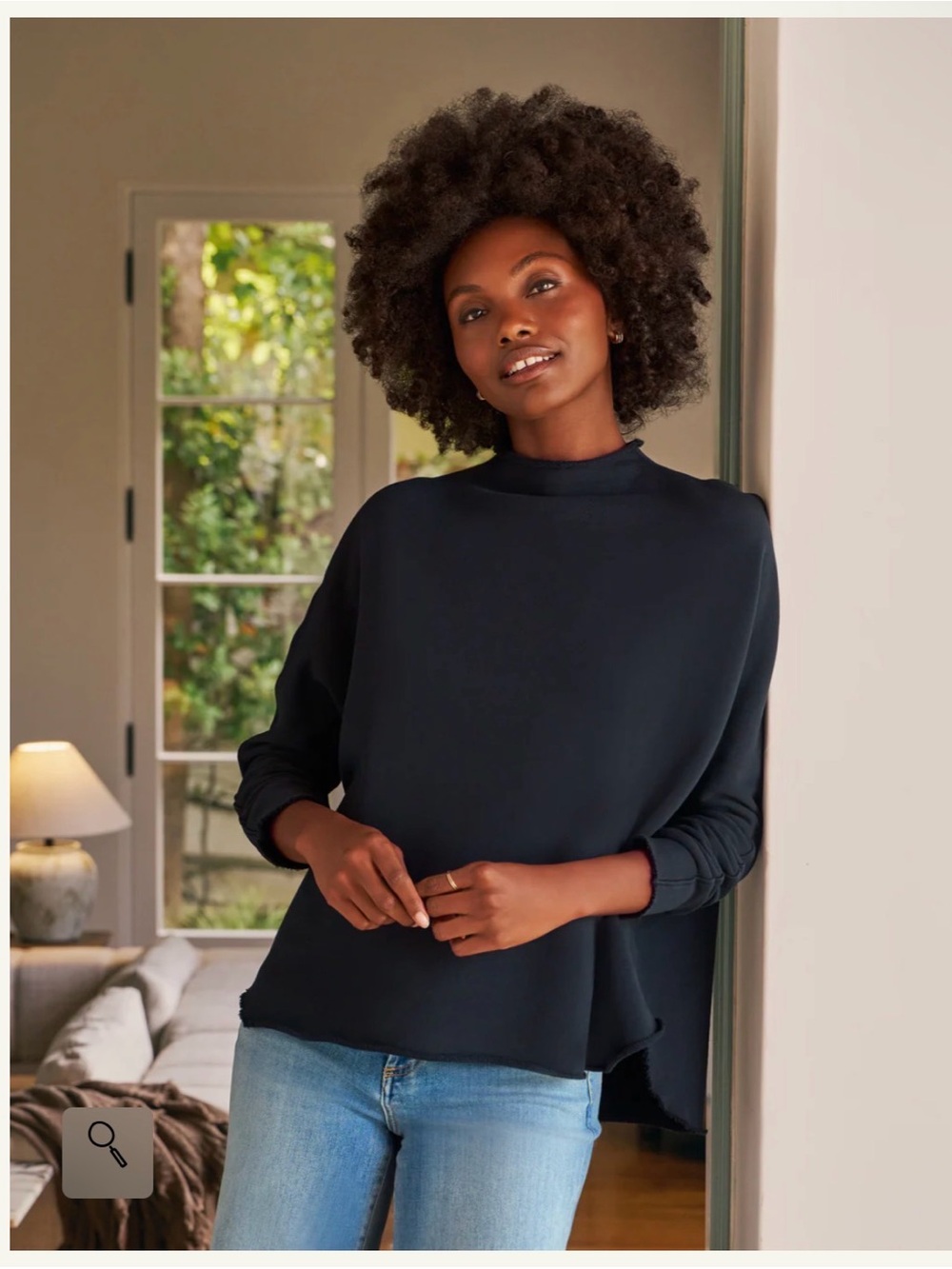 Frank & Eileen EFFIE Long-Sleeve Funnel Neck Capelet XS